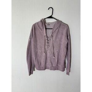 American Eagle Outfitters Womens Pullover Hoodie Sweatshirt  Lace Up Size M